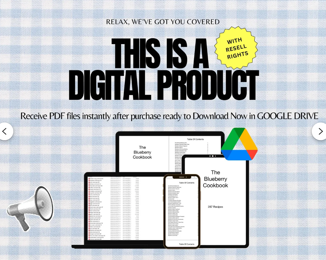 PLR COOKBOOK EBOOK PACK / 100 digital cookbooks with resale rights / Digital book pack / Digital recipe book / Digital product / Passive income / MRR