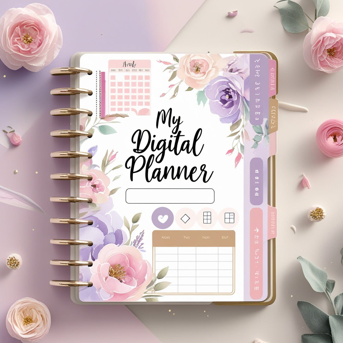 2025 Monthly Planner on Two Pages, Monthly Planner, Monthly Planner, Month Overview, Printable and Fillable, A4/A5/Letter/Half Size